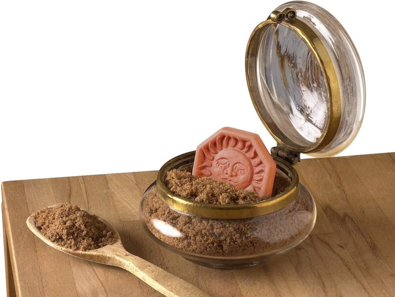 JBK Pottery حافظ سكر بني من جBK للفخار - حافظ سكر من الطين المصنوع يدويًا مع أقراص زخرفية - حافظ سكر بني آمن للطعام، مصنوع في الولايات المتحدة - قارب - Image 2